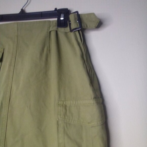 Forever 21 Skirt Juniors M Cargo Pockets Buckle Army Green - Picture 4 of 14